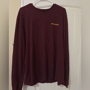 Columbia Men's Crewneck Sweater Burgundy with Gold Logo